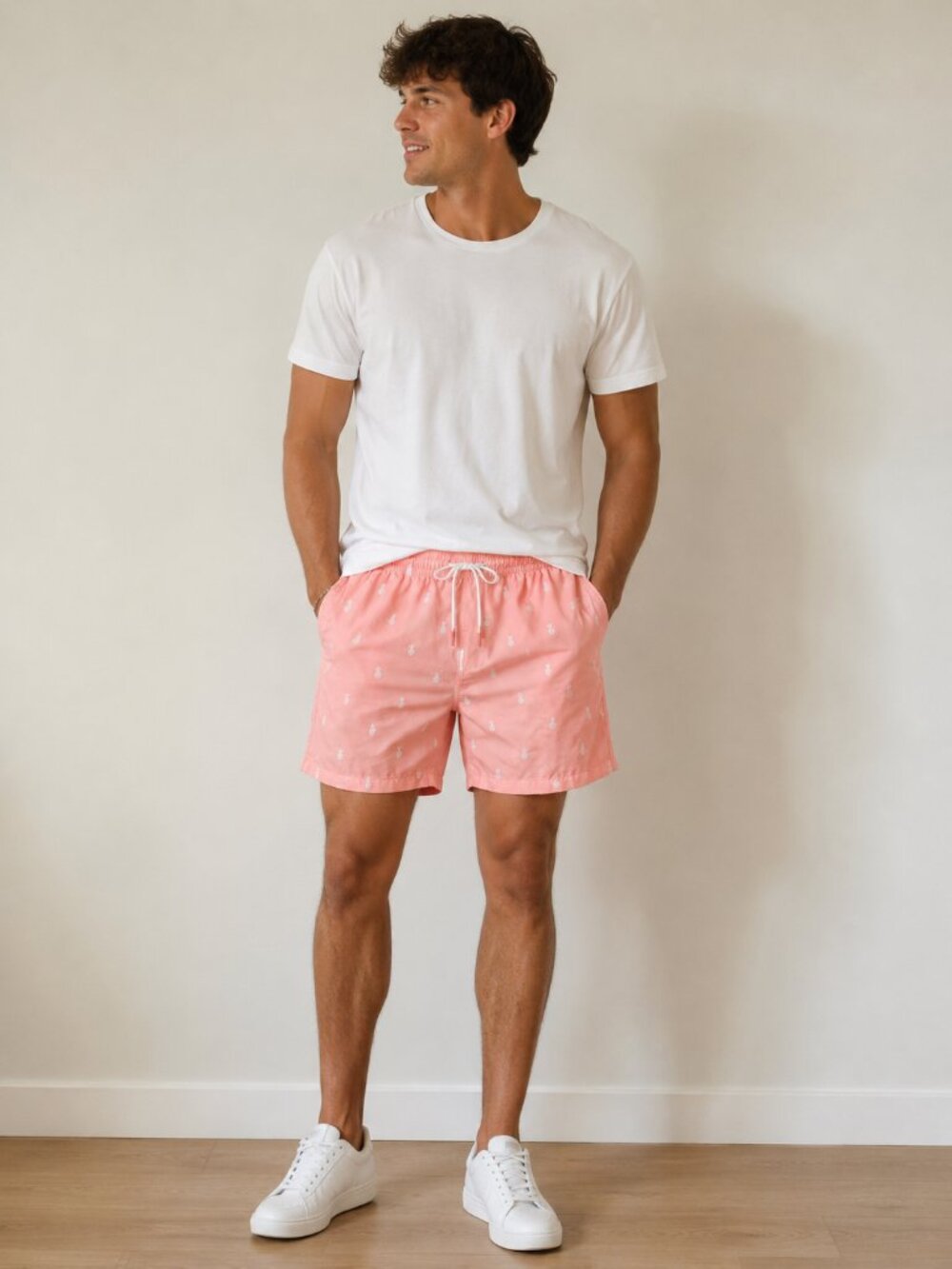 TRUNKS SURF & SWIM CO Pineapples Sano Swim Short Pink Size L
